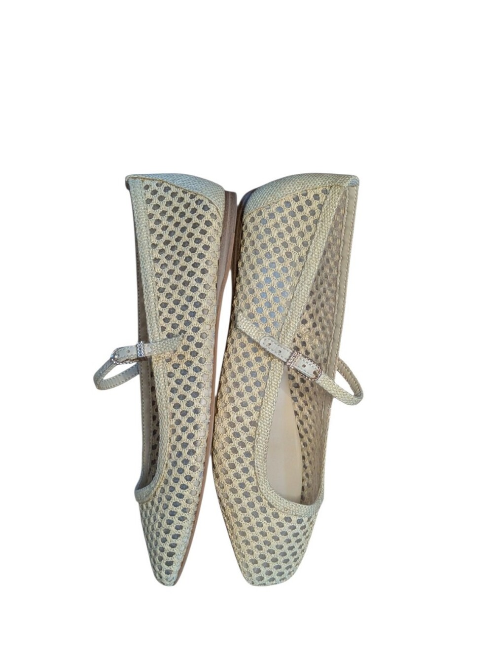 Dolce Vita Reyes Woven Mary Janes Natural Raffia Mesh Ballet Flats Size 6.5 - Picture 7 of 9